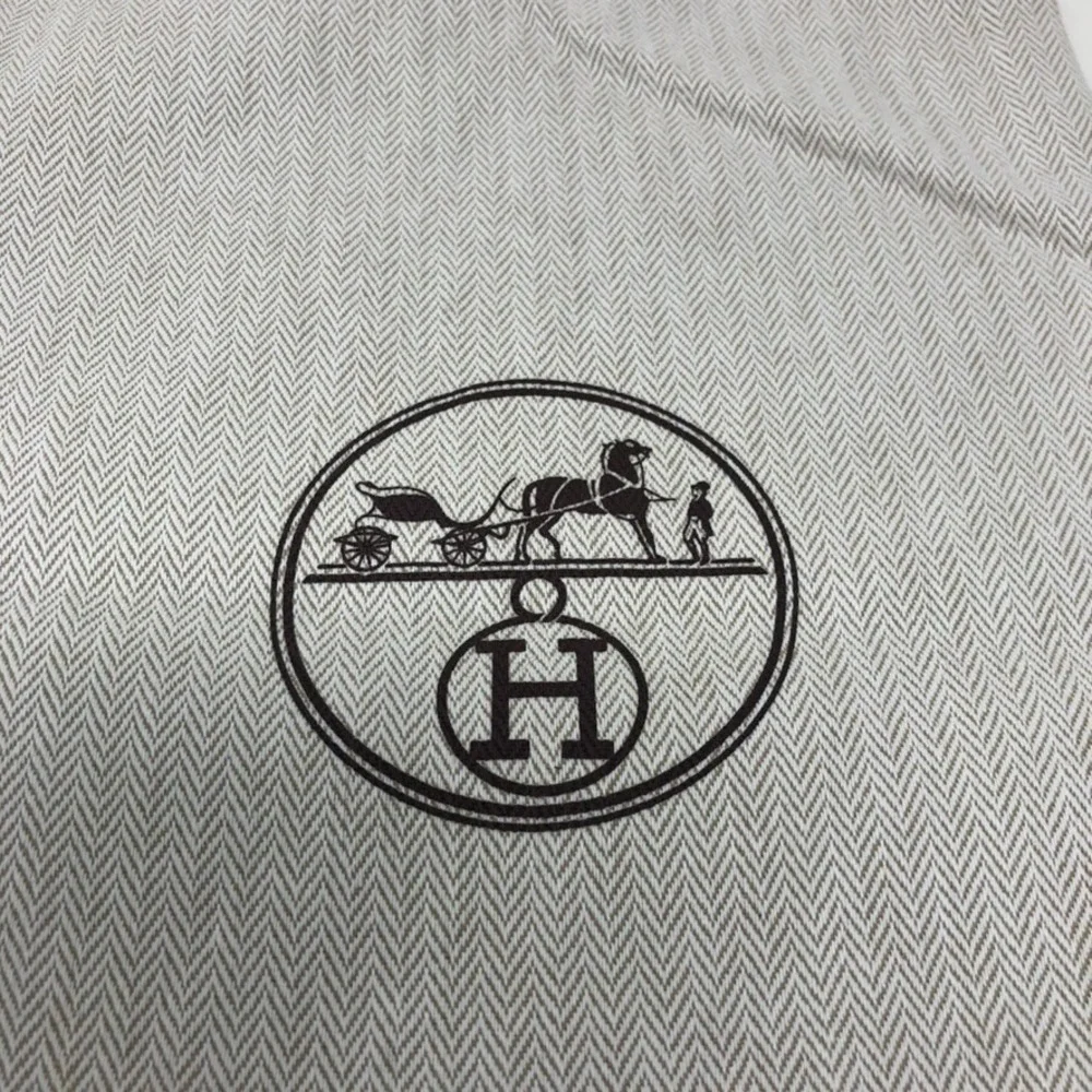 Authentic Hermes Dust Bag Fabric Storage Travel Logo Handbag Shoe Belt 14x8
